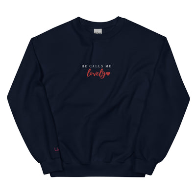 Embroidered He Calls Me Lovely Sweatshirt
